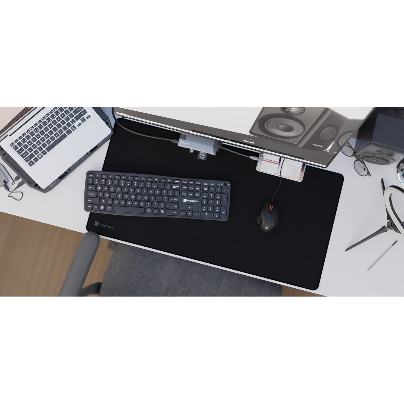 Natec COLORS SERIES XL Mousepad – 800x400mm Obsidian Black | Armenius Store