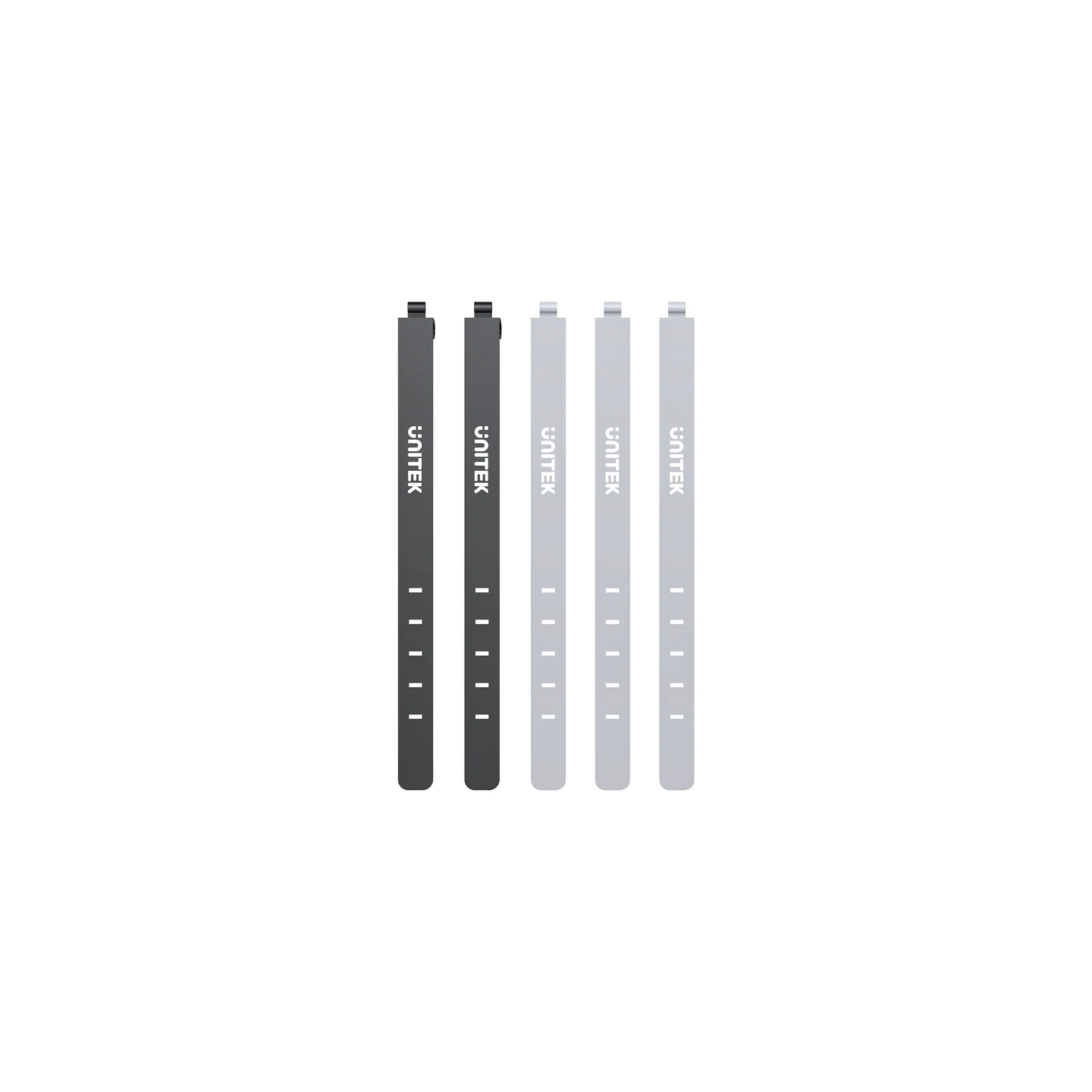 Unitek Cable Organizer Silicone FlexiTies - OT1095A - 5pk (2xBlack 3xGrey) 135x10mm — Buy in Cyprus with Fast Delivery