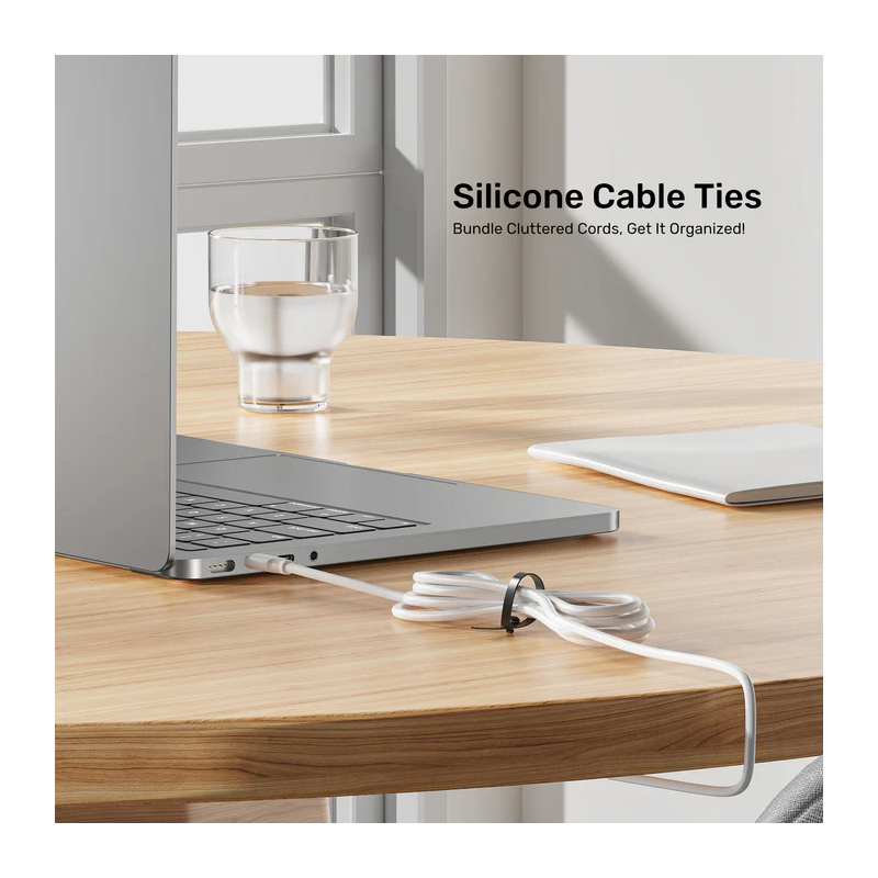 Buy Unitek Cable Organizer Silicone FlexiTies - OT1095A - 5pk (2xBlack 3xGrey) 1... in Cyprus, Nicosia, Limassol, Larnaka, Pafos