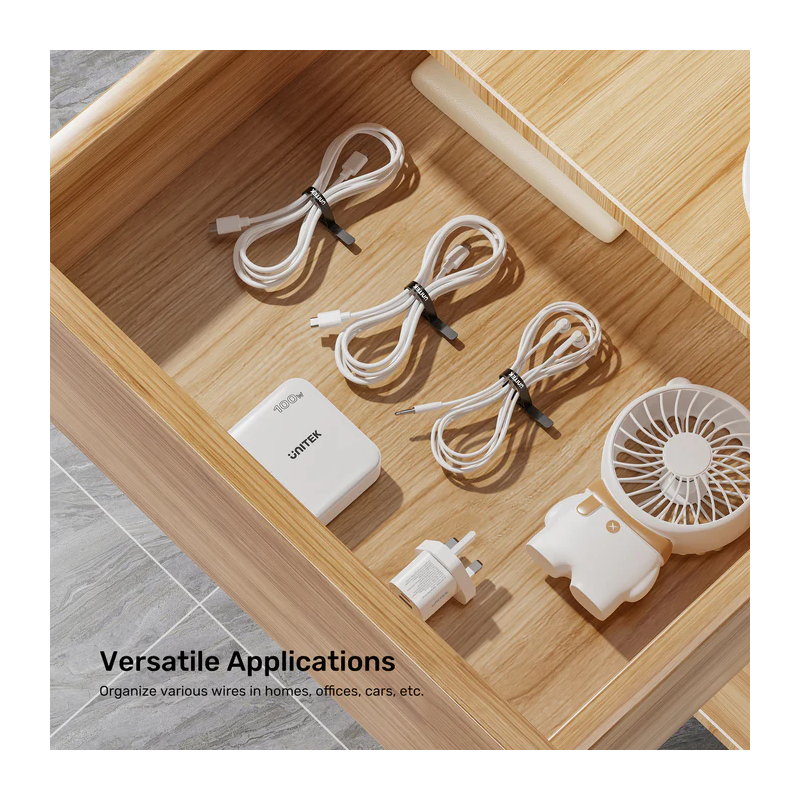 Buy Unitek Cable Organizer Silicone FlexiTies - OT1095A - 5pk (2xBlack 3xGrey) 1... in Cyprus, Nicosia, Limassol, Larnaka, Pafos