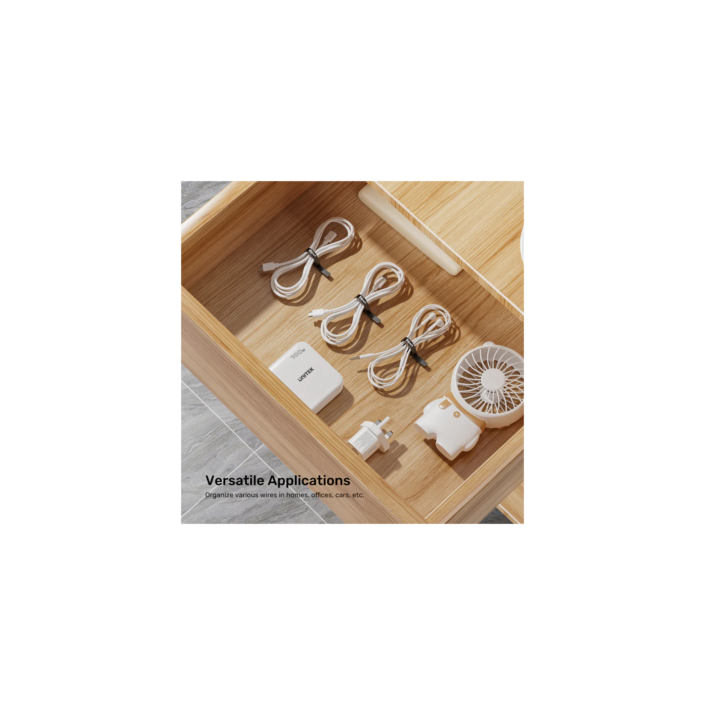 Unitek Cable Organizer Silicone FlexiTies - OT1095A - 5pk (2xBlack 3xGrey) 135x10mm — Buy in Cyprus with Fast Delivery