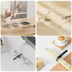 Buy Unitek Cable Organizer Silicone FlexiTies - OT1095A - 5pk (2xBlack 3xGrey) 1... in Cyprus, Nicosia, Limassol, Larnaka, Pafos