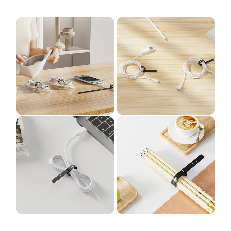 Buy Unitek Cable Organizer Silicone FlexiTies - OT1095A - 5pk (2xBlack 3xGrey) 1... in Cyprus, Nicosia, Limassol, Larnaka, Pafos