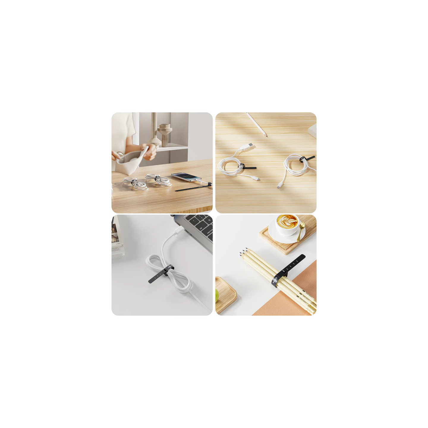 Unitek Cable Organizer Silicone FlexiTies - OT1095A - 5pk (2xBlack 3xGrey) 135x10mm — Buy in Cyprus with Fast Delivery