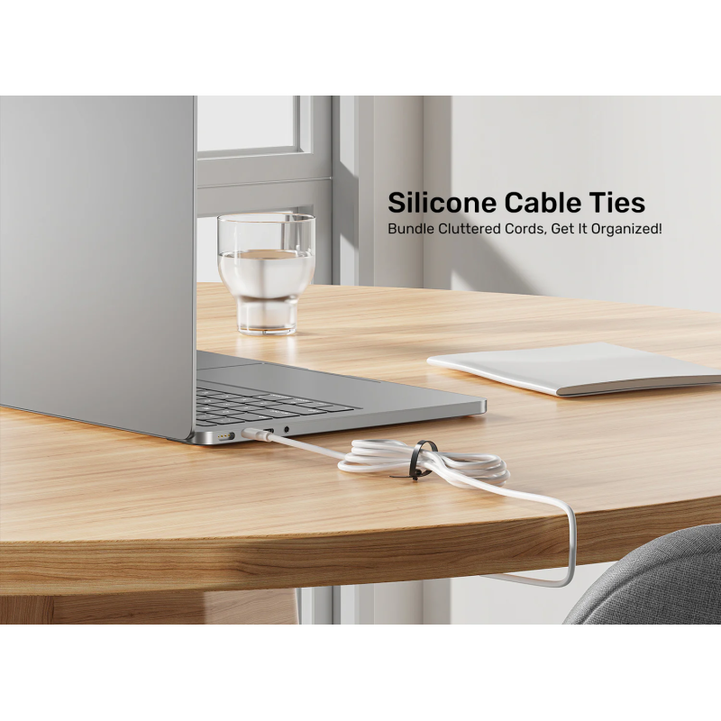 Buy Unitek Cable Organizer Silicone FlexiTies - OT1095A - 5pk (2xBlack 3xGrey) 1... in Cyprus, Nicosia, Limassol, Larnaka, Pafos