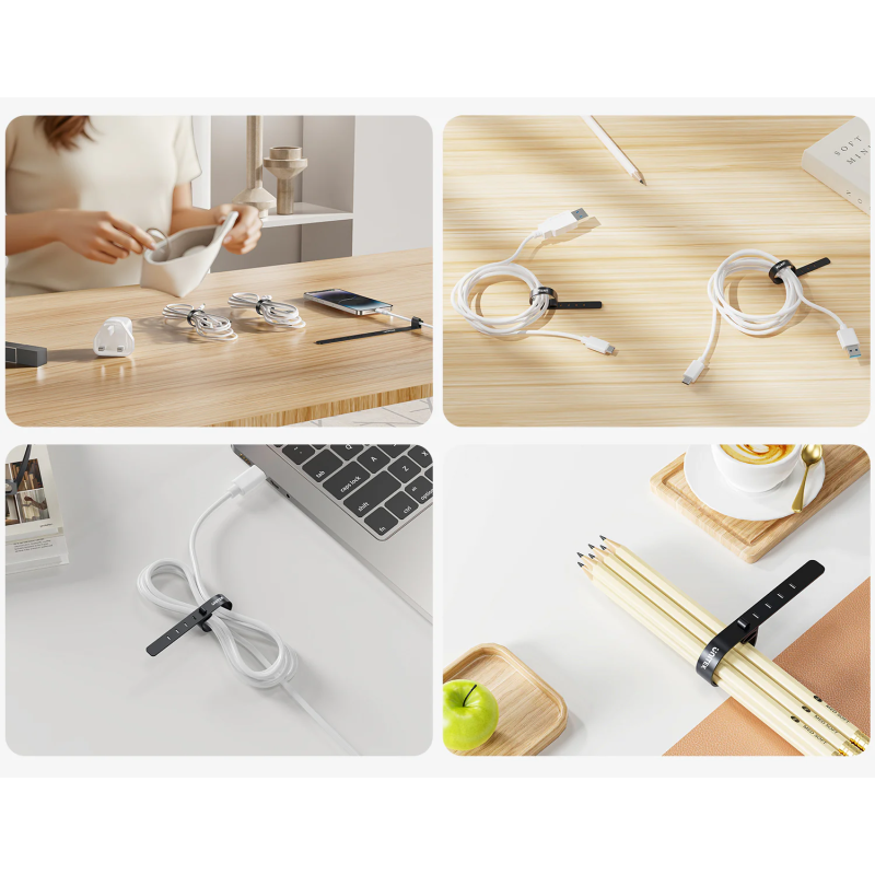 Buy Unitek Cable Organizer Silicone FlexiTies - OT1095A - 5pk (2xBlack 3xGrey) 1... in Cyprus, Nicosia, Limassol, Larnaka, Pafos