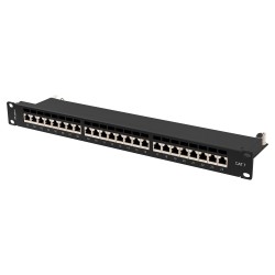 Buy Lanberg Patch Panel - PPS7-1024-B - 24-Port 1U 19' CAT7 FTP Shielded Black in Cyprus, Nicosia, Limassol, Larnaka, Pafos