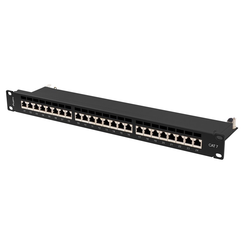 Buy Lanberg Patch Panel - PPS7-1024-B - 24-Port 1U 19' CAT7 FTP Shielded Black in Cyprus, Nicosia, Limassol, Larnaka, Pafos