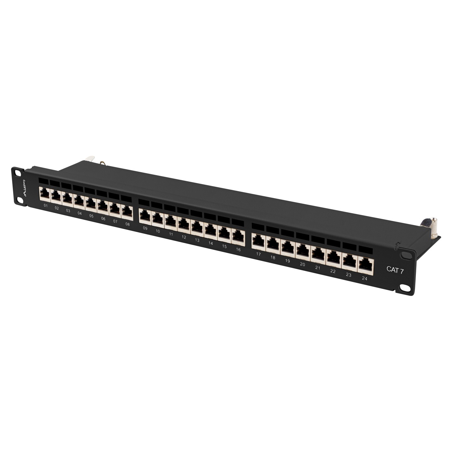 Lanberg Patch Panel - PPS7-1024-B - 24-Port 1U 19' CAT7 FTP Shielded Black — Buy in Cyprus with Fast Delivery