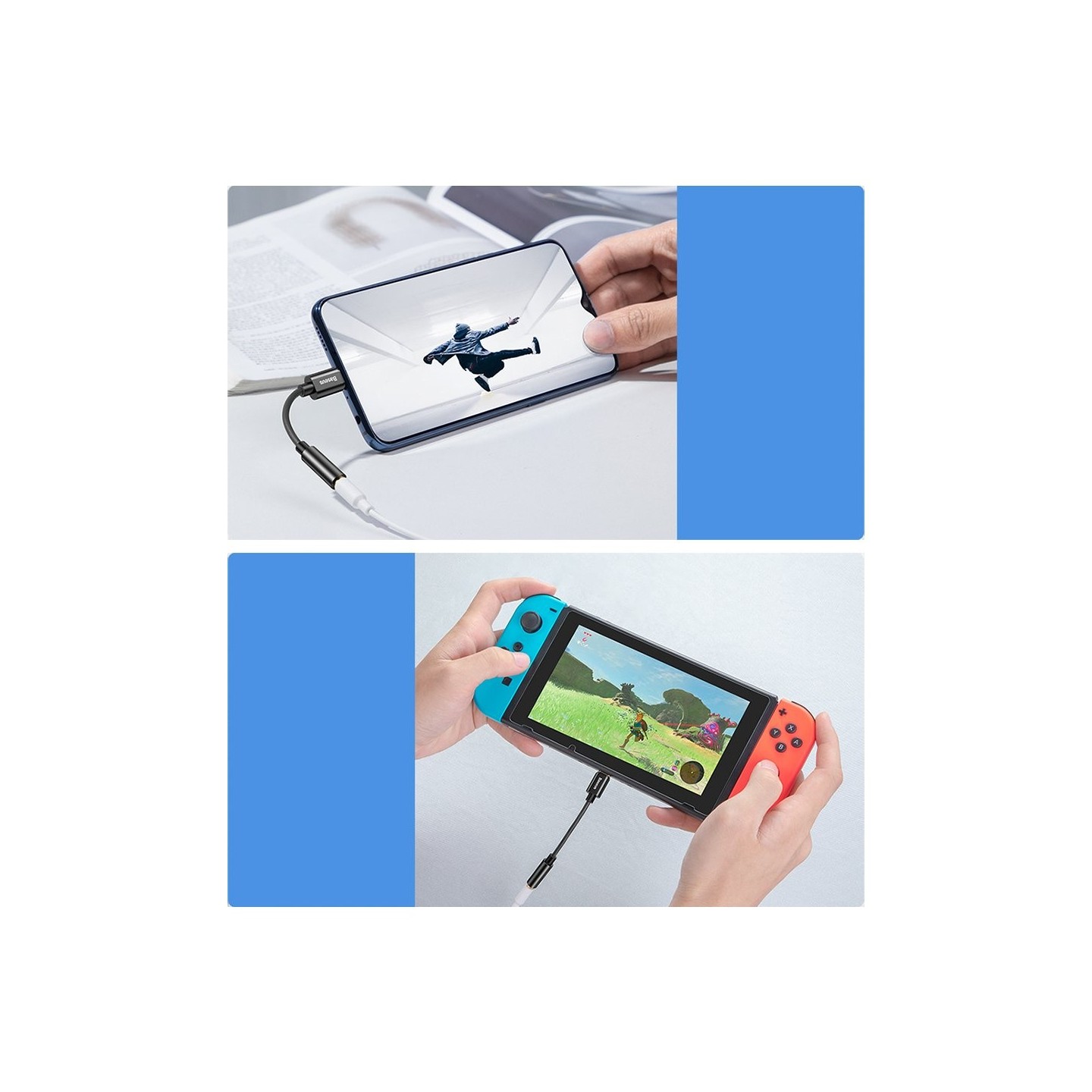 Baseus Type-C Male to 3.5mm Female Adapter - L54 - Blue — Buy in Cyprus with Fast Delivery