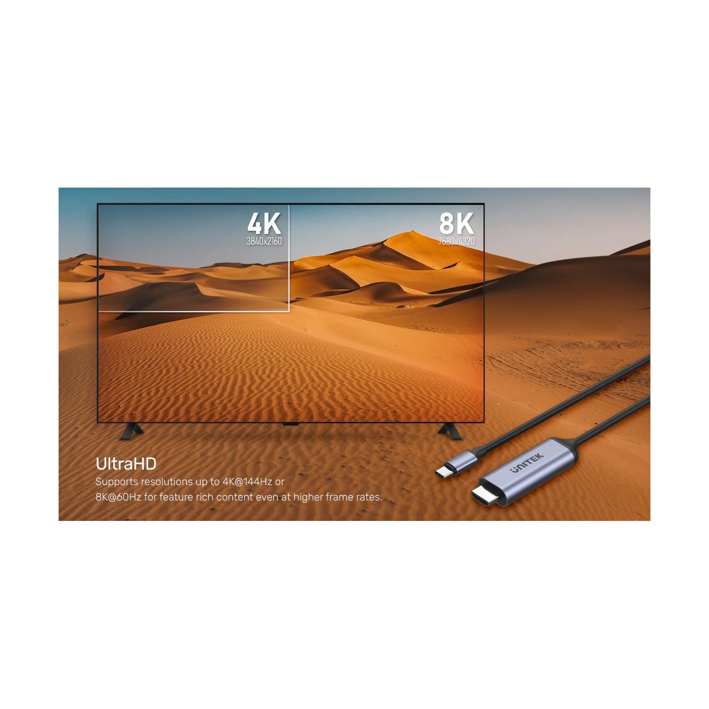 Unitek Converter USB-C to HDMI Cable - V1423B - 8K60Hz 1.8m — Buy in Cyprus with Fast Delivery