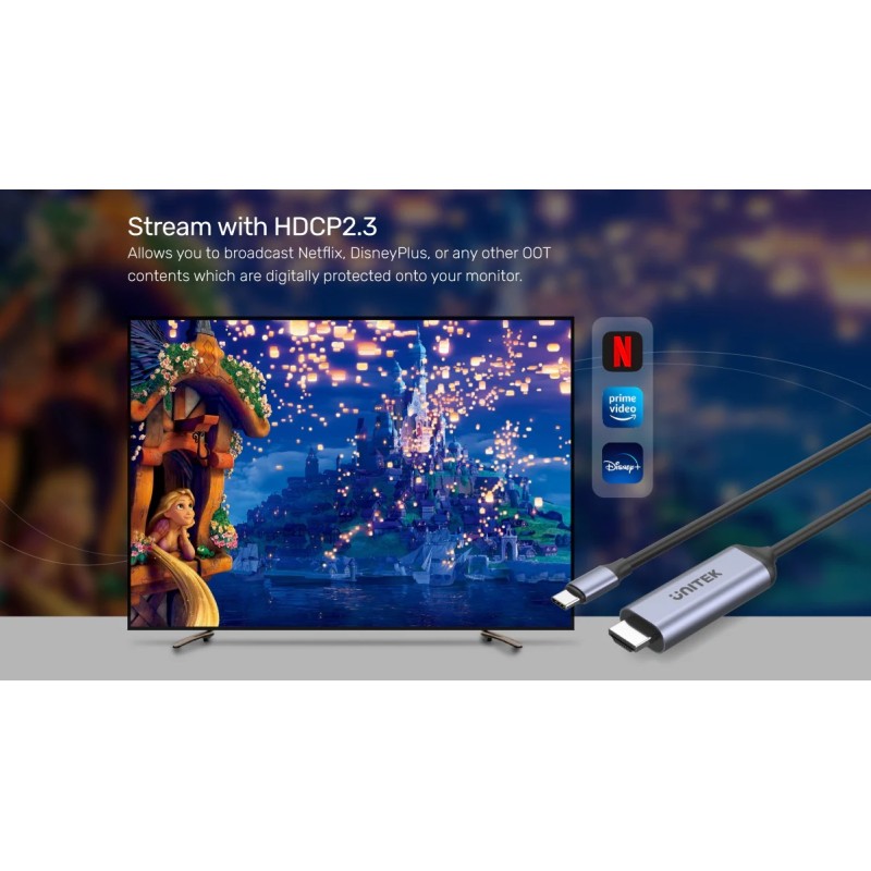 Buy Unitek Converter USB-C to HDMI Cable - V1423B - 8K60Hz 1.8m in Cyprus, Nicosia, Limassol, Larnaka, Pafos
