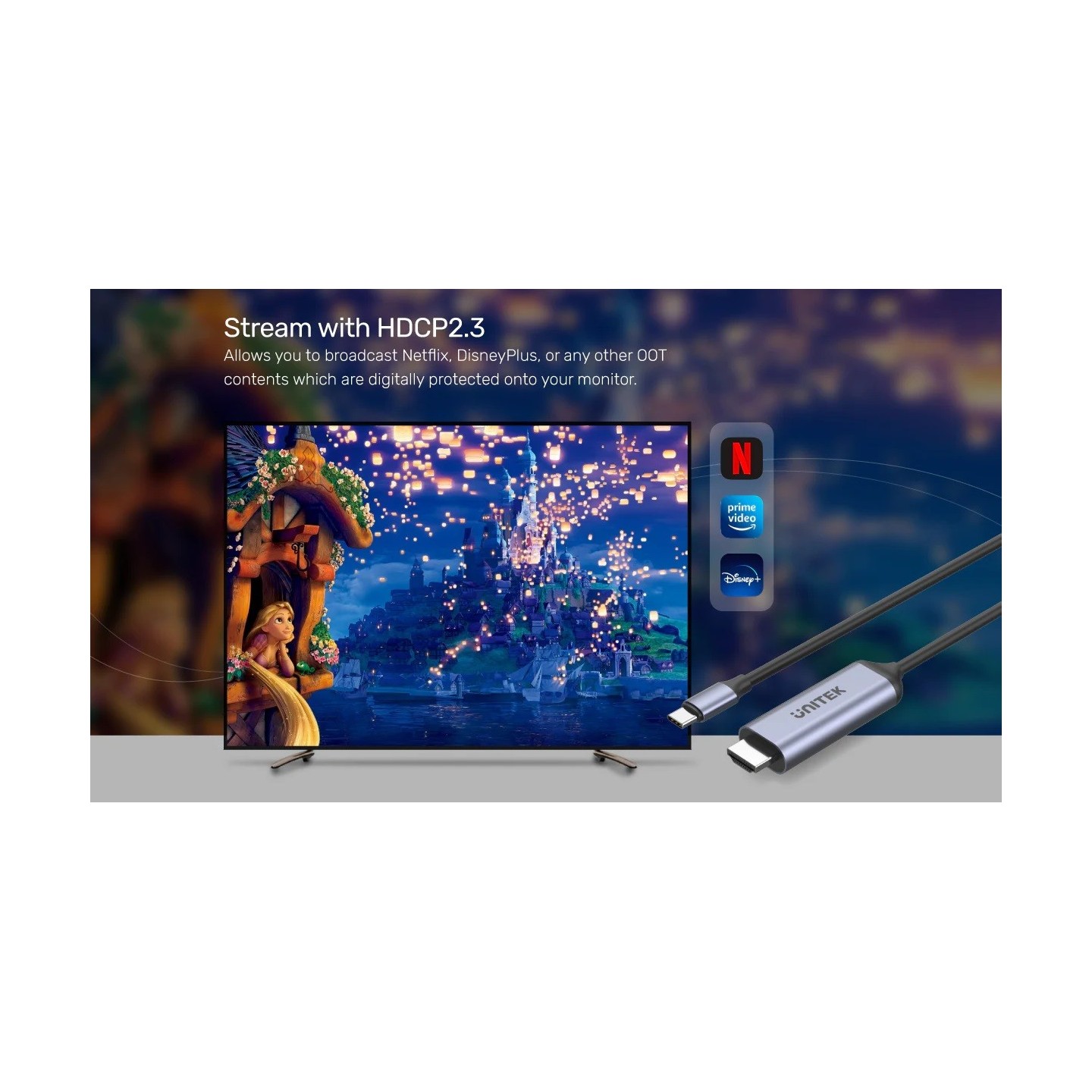 Unitek Converter USB-C to HDMI Cable - V1423B - 8K60Hz 1.8m — Buy in Cyprus with Fast Delivery