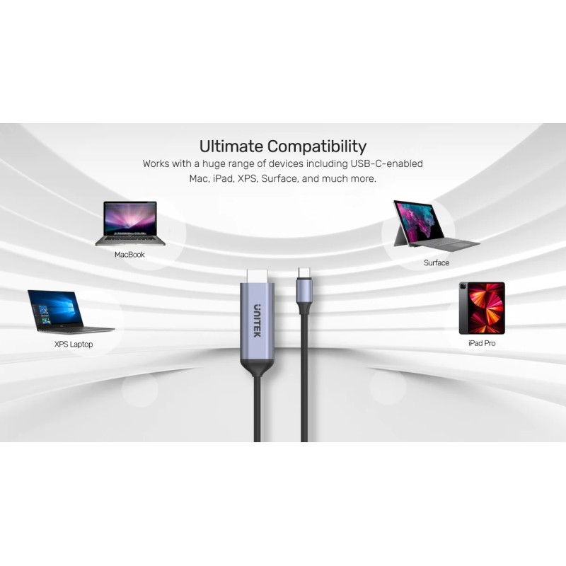 Buy Unitek Converter USB-C to HDMI Cable - V1423B - 8K60Hz 1.8m in Cyprus, Nicosia, Limassol, Larnaka, Pafos