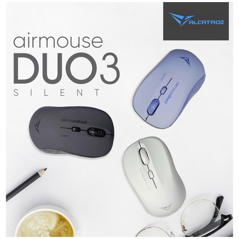 Alcatroz Airmouse Duo 3 Silent Wireless & Bluetooth Mouse 1200 CPI White (Boxed) — Buy in Cyprus with Fast Delivery