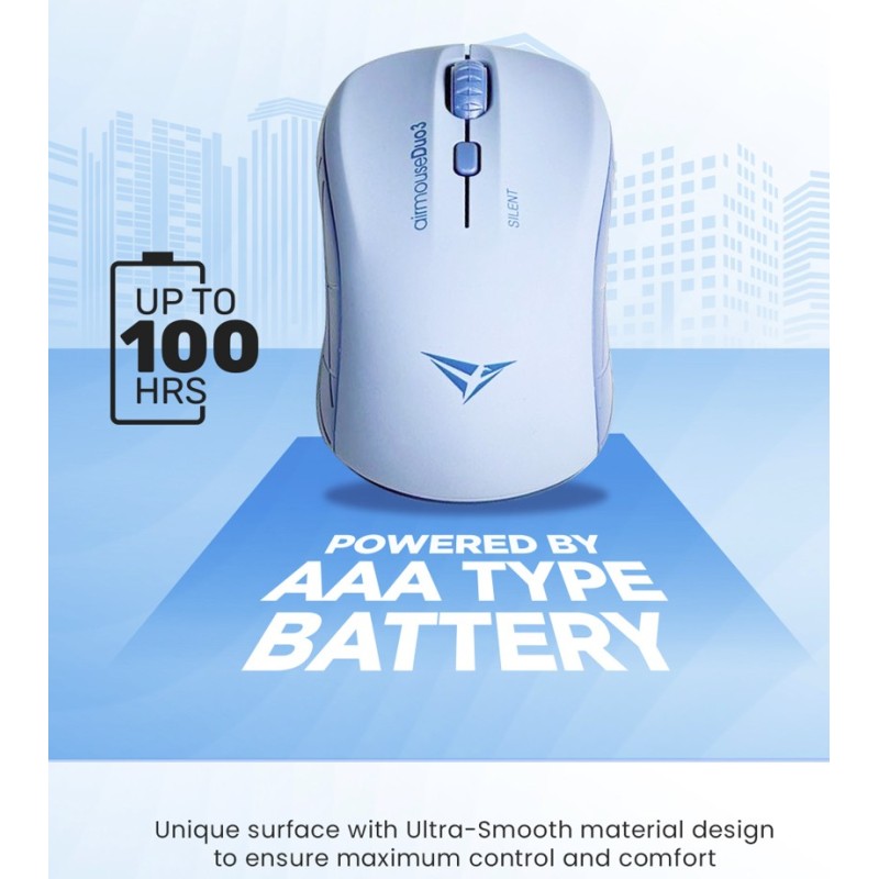 Buy Alcatroz Mouse - AIRMOUSE DUO 3 - Wireless & Bluetooth Silent White in Cyprus, Nicosia, Limassol, Larnaka, Pafos