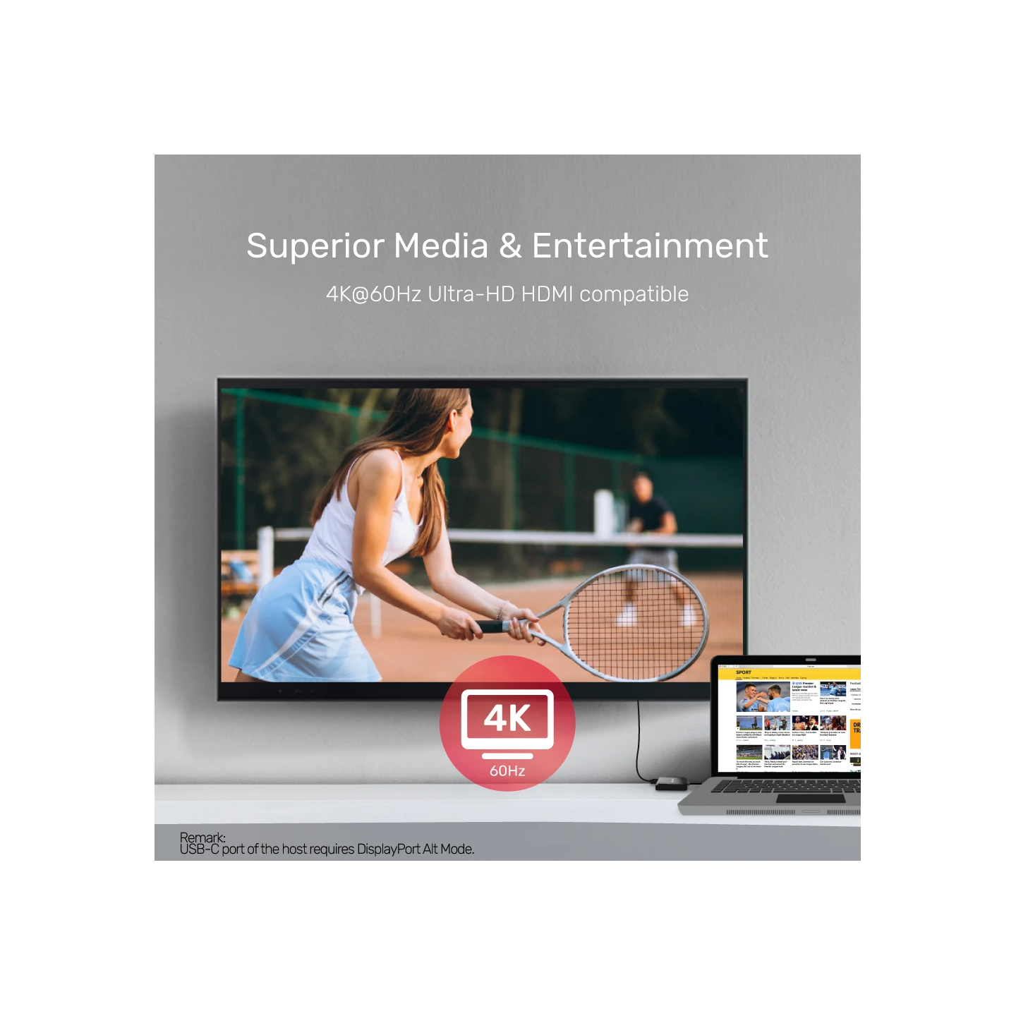 Unitek - V1408A - Type-C To Dual HDMI 4K 60Hz MST Adapter Black — Buy in Cyprus with Fast Delivery