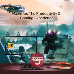 Buy Unitek - V1408A - Type-C To Dual HDMI 4K 60Hz MST Adapter Black in Cyprus, Nicosia, Limassol, Larnaka, Pafos