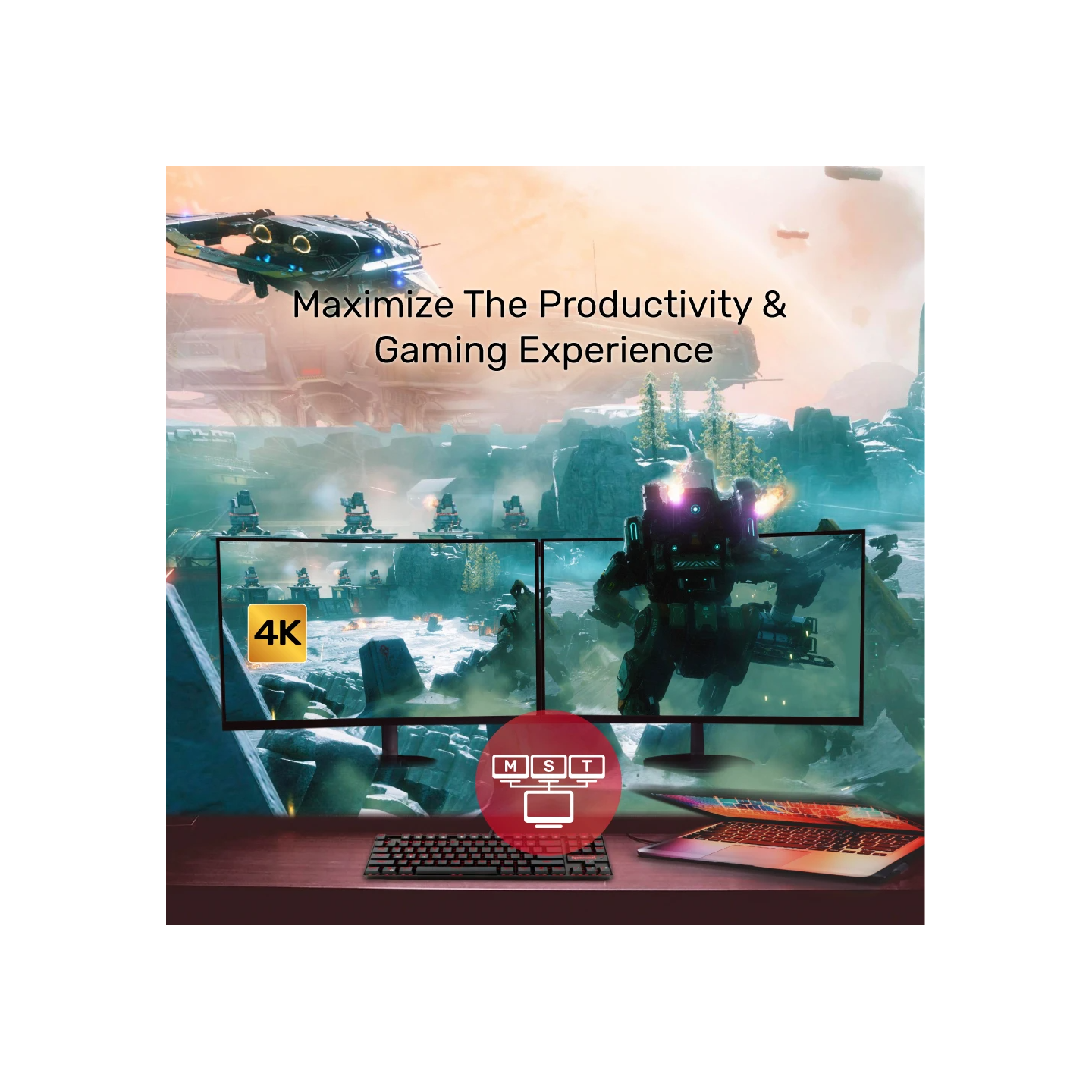 Unitek - V1408A - Type-C To Dual HDMI 4K 60Hz MST Adapter Black — Buy in Cyprus with Fast Delivery