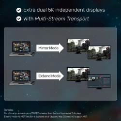 Buy Unitek - V1408A - Type-C To Dual HDMI 4K 60Hz MST Adapter Black in Cyprus, Nicosia, Limassol, Larnaka, Pafos