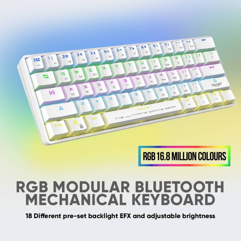 Buy Armaggeddon Mechanical Keyboard - MBA-61R - White Wireless Bluetooth Mechani... in Cyprus, Nicosia, Limassol, Larnaka, Pafos