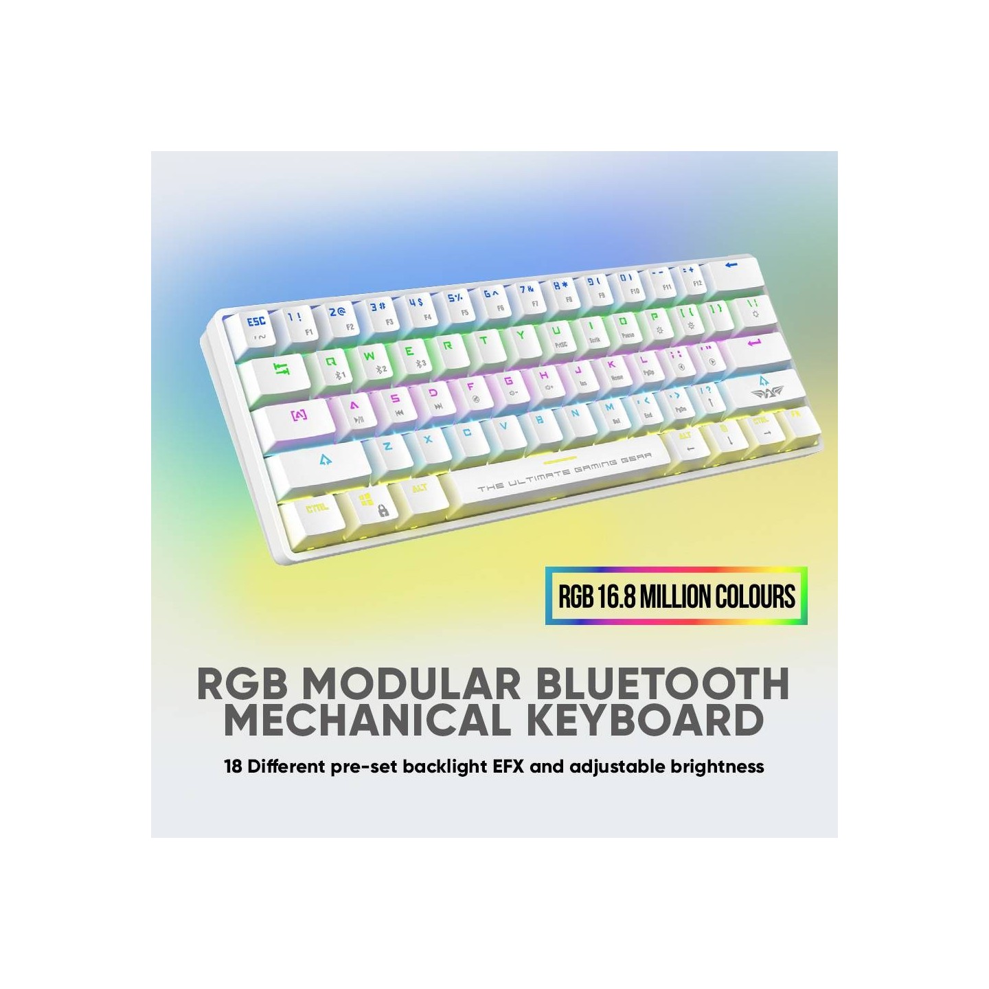 Armaggeddon MBA-61R Starling White 61-Key Bluetooth Mechanical Blue Switch Keyboard (Boxed) — Buy in Cyprus with Fast Delivery
