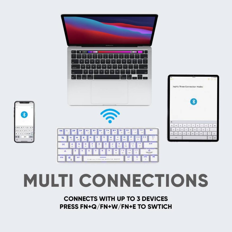 Buy Armaggeddon Mechanical Keyboard - MBA-61R - White Wireless Bluetooth Mechani... in Cyprus, Nicosia, Limassol, Larnaka, Pafos