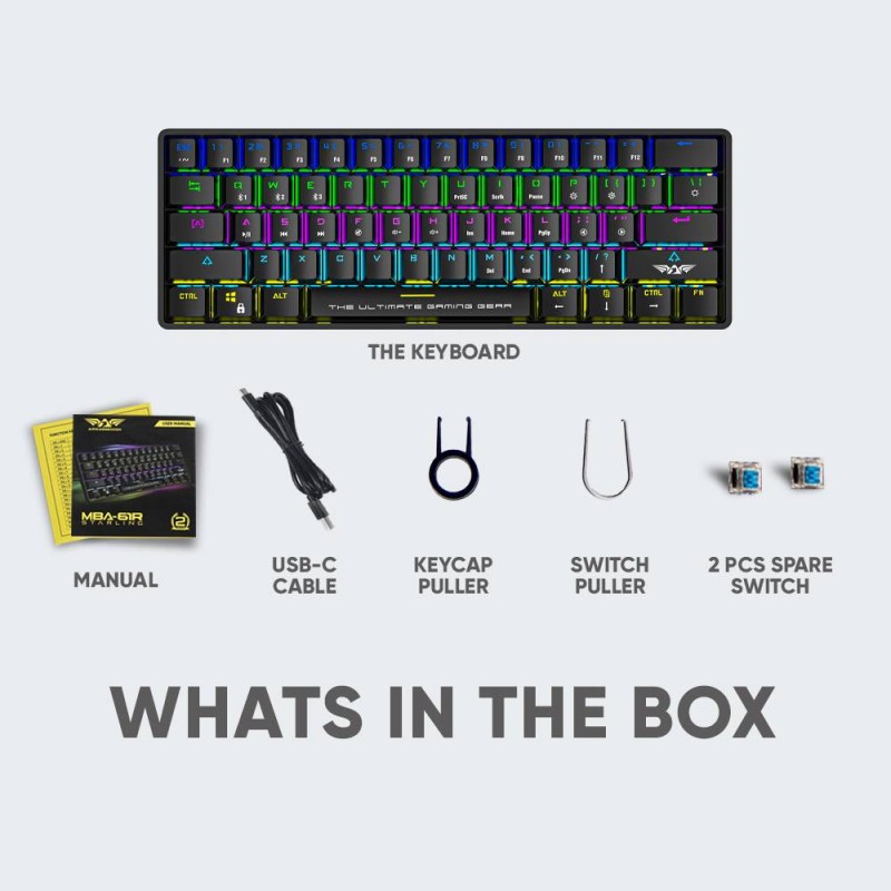 Buy Armaggeddon Mechanical Keyboard - MBA-61R - White Wireless Bluetooth Mechani... in Cyprus, Nicosia, Limassol, Larnaka, Pafos