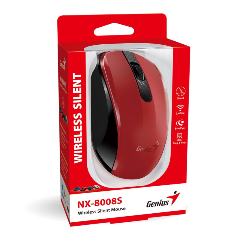 Buy Genius Mouse Wireless Silent - NX-8008S - Red in Cyprus, Nicosia, Limassol, Larnaka, Pafos
