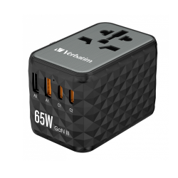 Buy Verbatim Charger Travel Adapter World to World GAN III 65W 2xC 2xA - UTA-05 ... in Cyprus, Nicosia, Limassol, Larnaka, Pafos
