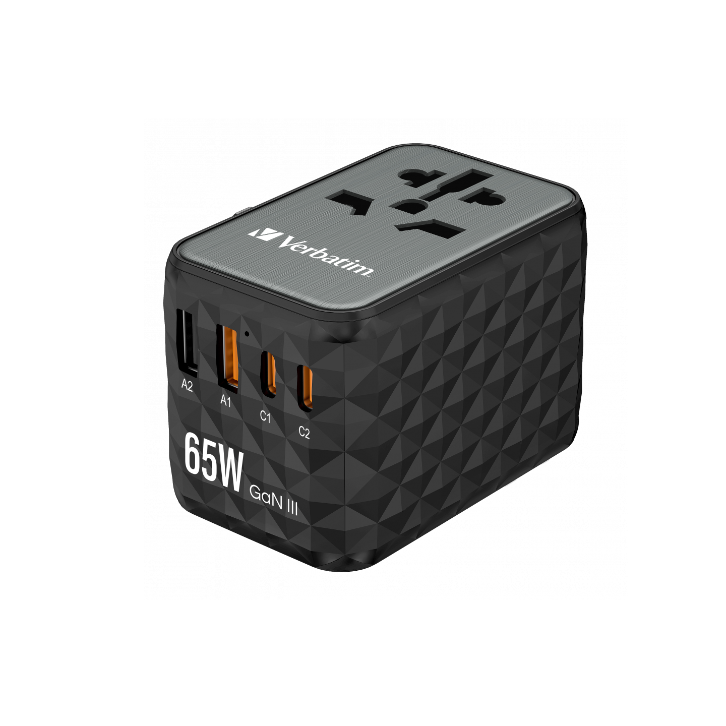 Verbatim Charger Travel Adapter World to World GAN III 65W 2xC 2xA - UTA-05 - 65W 2xC 2xA — Buy in Cyprus with Fast Delivery