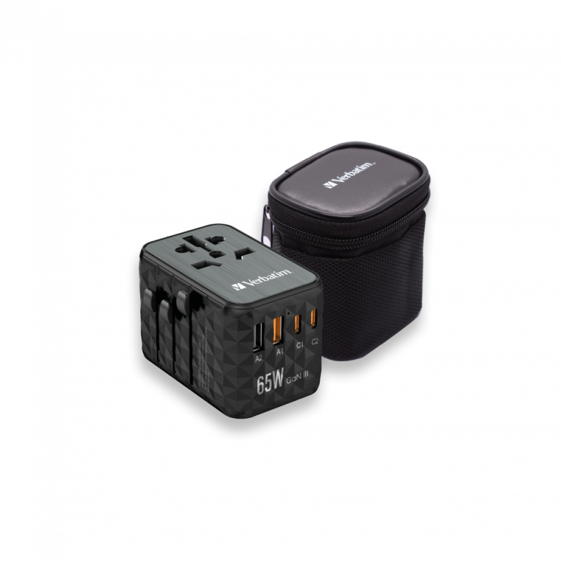Buy Verbatim Charger Travel Adapter World to World GAN III 65W 2xC 2xA - UTA-05 ... in Cyprus, Nicosia, Limassol, Larnaka, Pafos