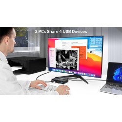 Buy Unitek KVM USB-C 2-Port Switch with 4-Port USB Hub - H1310A - USB-C 2-Port S... in Cyprus, Nicosia, Limassol, Larnaka, Pafos