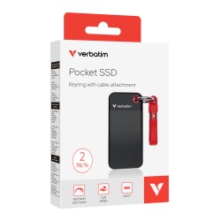Buy Verbatim SSD Portable POCKET KEYRING - 3.2 Gen2 2TB Black Red in Cyprus, Nicosia, Limassol, Larnaka, Pafos