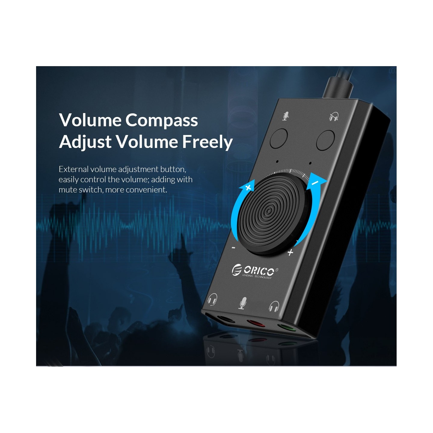 Orico Converter USB-A to Sound Card - SC2 - USB-A to Sound Card with Volume — Buy in Cyprus with Fast Delivery