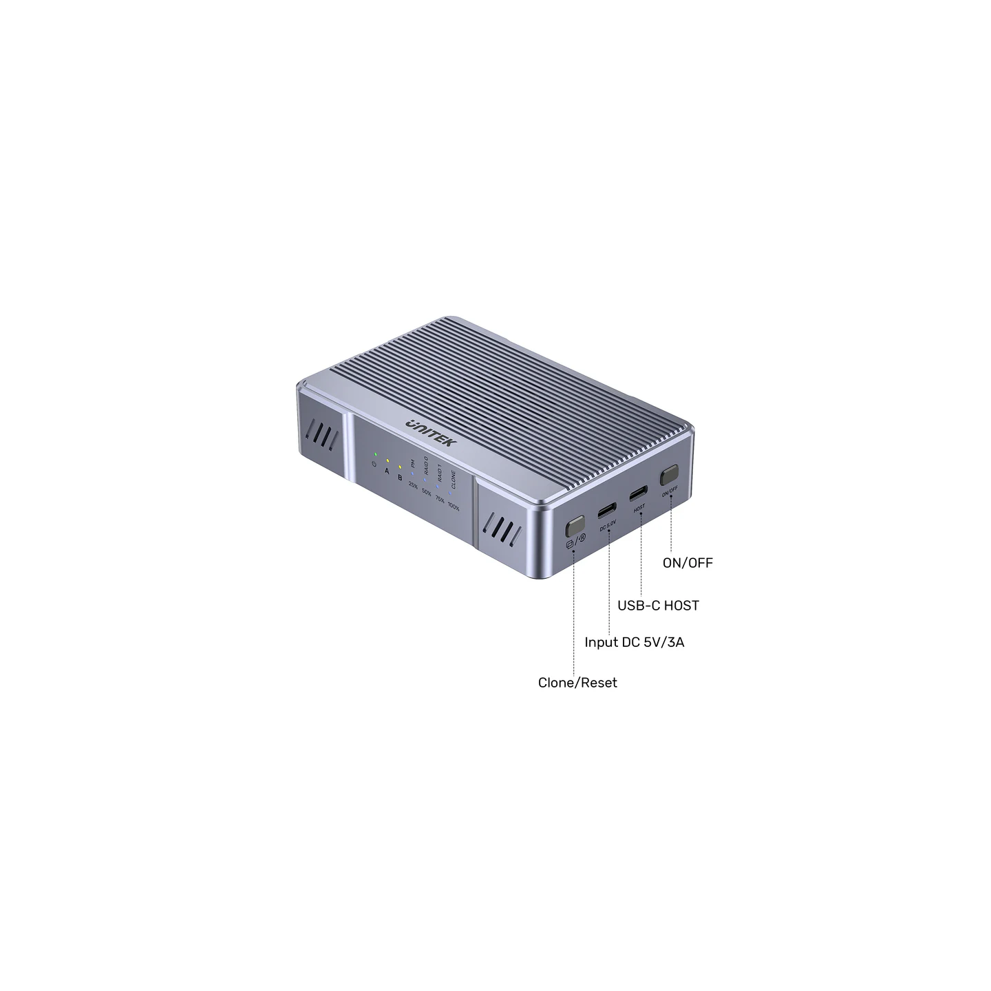 Unitek USB-C 2-Bay External M2 SSD Enclosure with RAID - S1247A - 20Gbps — Buy in Cyprus with Fast Delivery