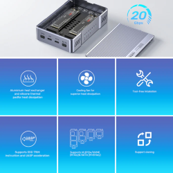 Buy Unitek USB-C 2-Bay External M2 SSD Enclosure with RAID - S1247A - 20Gbps in Cyprus, Nicosia, Limassol, Larnaka, Pafos