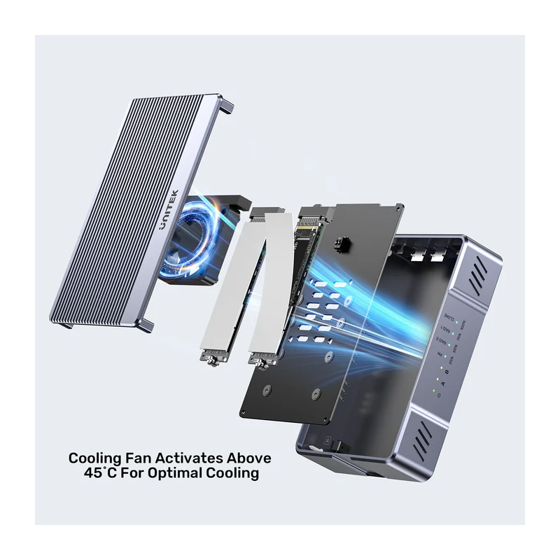 Buy Unitek USB-C 2-Bay External M2 SSD Enclosure with RAID - S1247A - 20Gbps in Cyprus, Nicosia, Limassol, Larnaka, Pafos