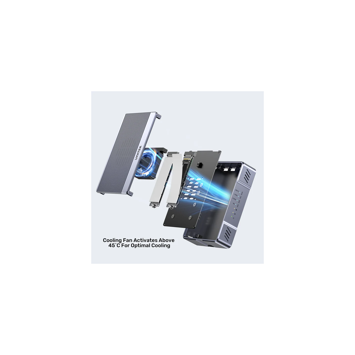 Unitek USB-C 2-Bay External M2 SSD Enclosure with RAID - S1247A - 20Gbps — Buy in Cyprus with Fast Delivery