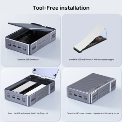 Buy Unitek USB-C 2-Bay External M2 SSD Enclosure with RAID - S1247A - 20Gbps in Cyprus, Nicosia, Limassol, Larnaka, Pafos