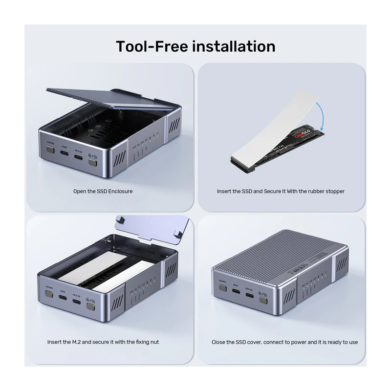 Buy Unitek USB-C 2-Bay External M2 SSD Enclosure with RAID - S1247A - 20Gbps in Cyprus, Nicosia, Limassol, Larnaka, Pafos