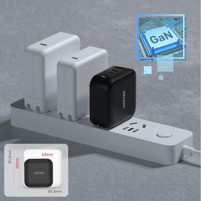 Buy Unitek 100W 4in1 GaN Multiplug Charger Black - P1112ABK - 100W 4in1 GaN Mult... in Cyprus, Nicosia, Limassol, Larnaka, Pafos
