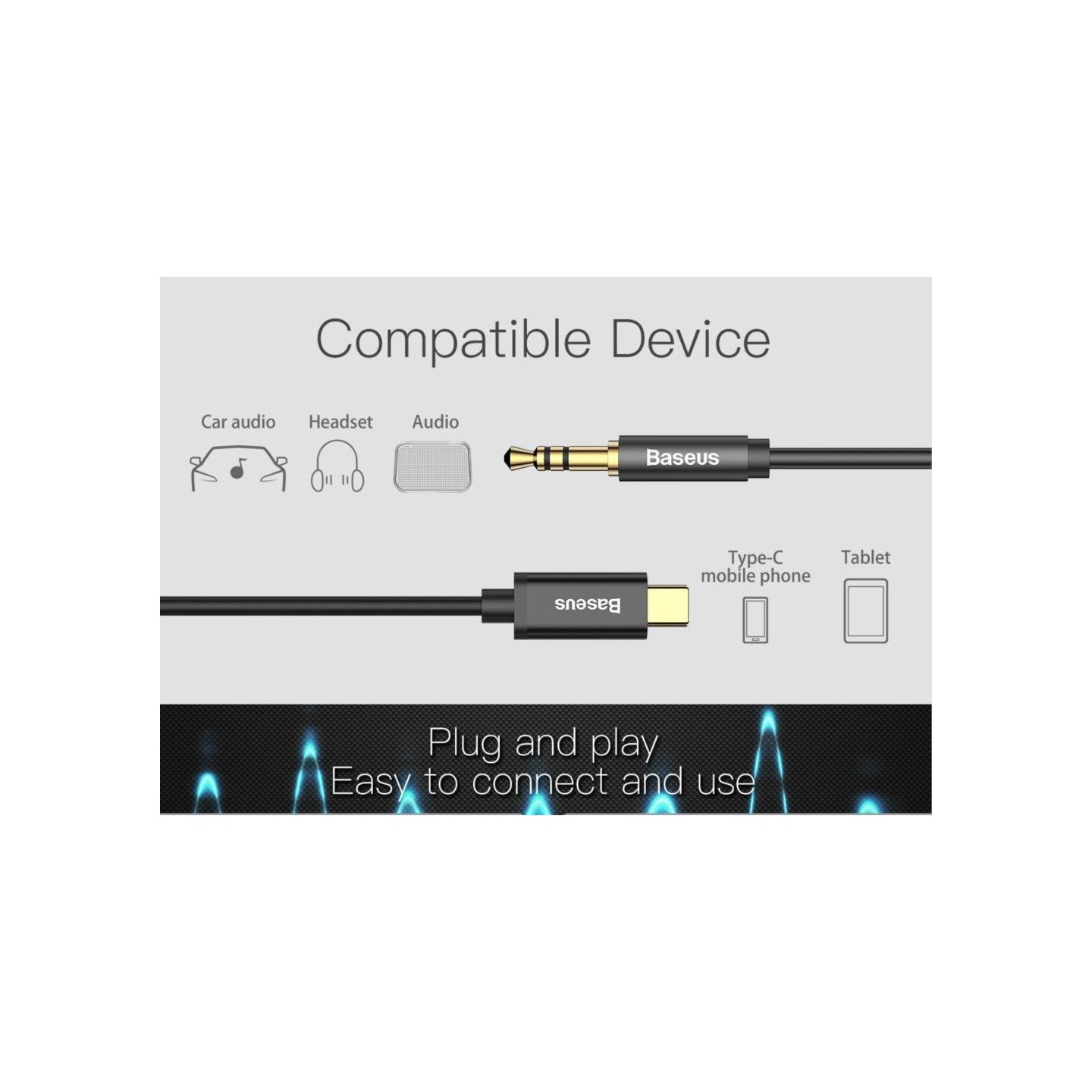 Baseus Yiven Type-C Male to 3.5 Male Audio Cable - 1.2m — Buy in Cyprus with Fast Delivery