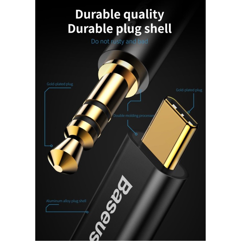 Buy Baseus Yiven Type-C Male to 3.5 Male Audio Cable - 1.2m in Cyprus, Nicosia, Limassol, Larnaka, Pafos