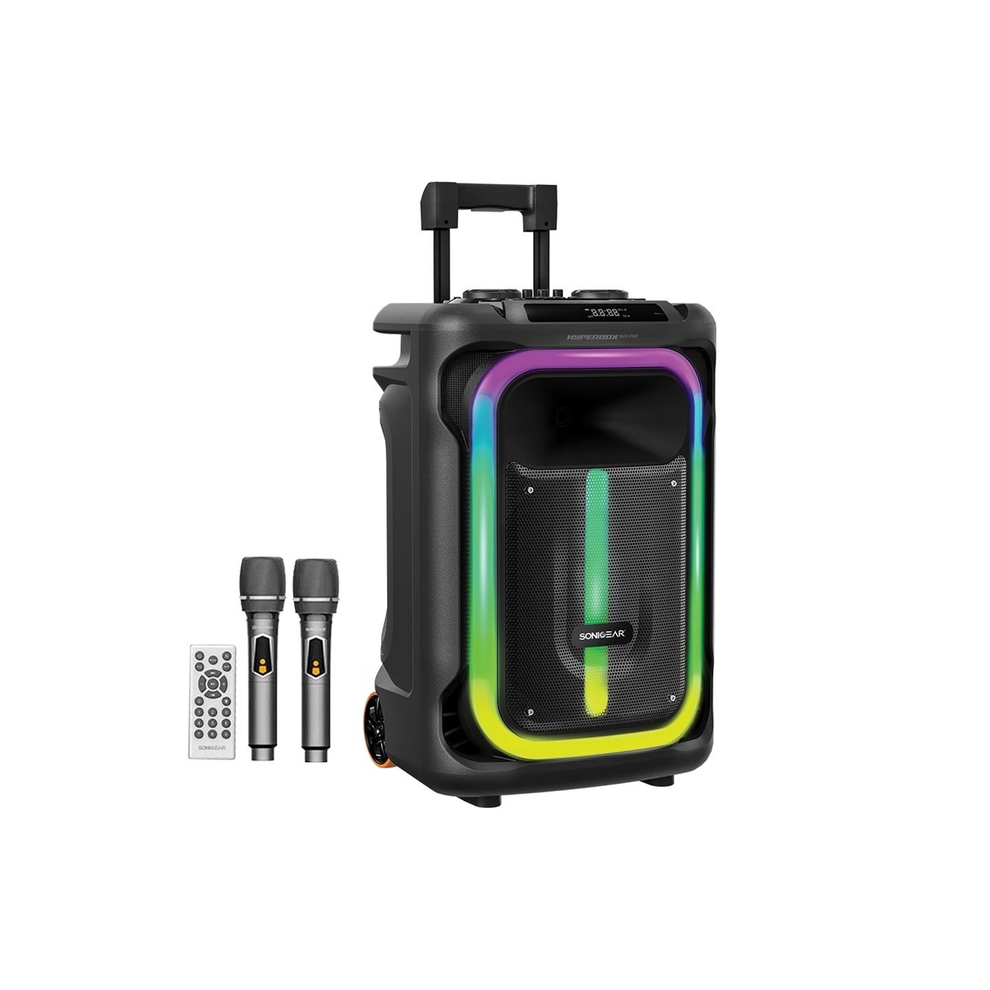 SonicGear HYPERBOX - 1500 Pro - 15'' Portable Karaoke Speaker 240W BT USB 2x Wireless Mics — Buy in Cyprus with Fast Delivery