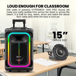 Buy SonicGear HYPERBOX - 1500 Pro - 15'' Portable Karaoke Speaker 240W BT USB 2x... in Cyprus, Nicosia, Limassol, Larnaka, Pafos