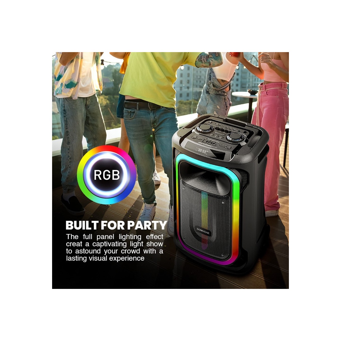 SonicGear HYPERBOX - 1500 Pro - 15'' Portable Karaoke Speaker 240W BT USB 2x Wireless Mics — Buy in Cyprus with Fast Delivery