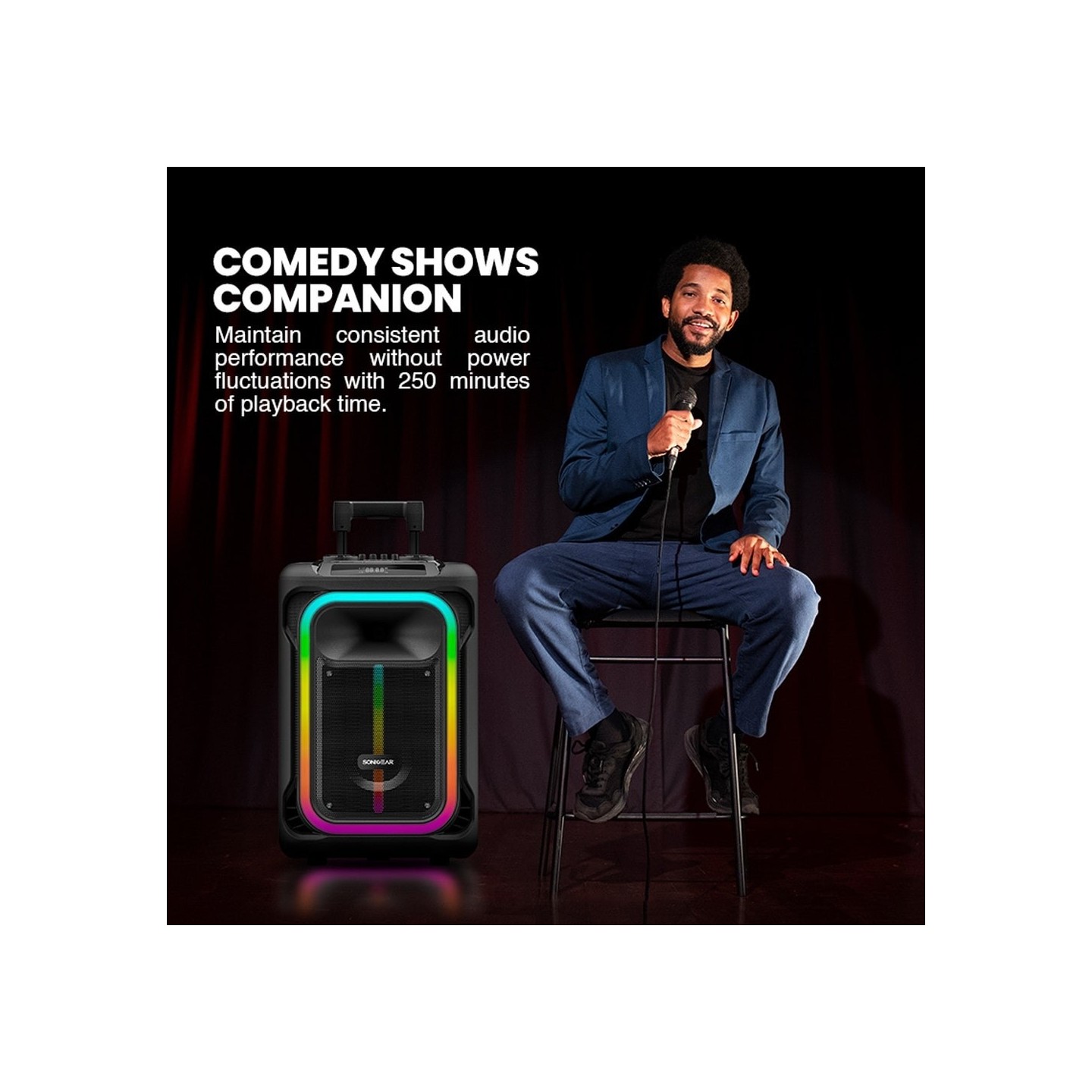 SonicGear HYPERBOX - 1500 Pro - 15'' Portable Karaoke Speaker 240W BT USB 2x Wireless Mics — Buy in Cyprus with Fast Delivery