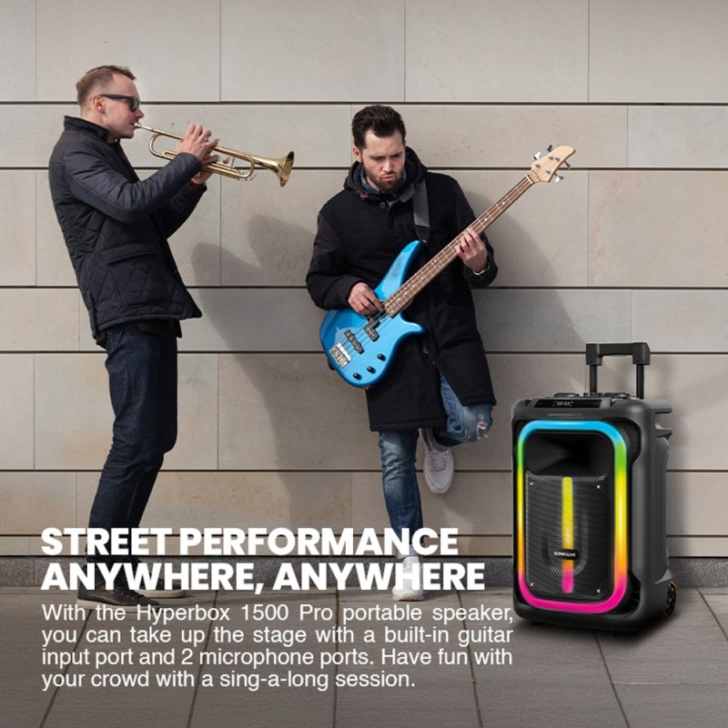Buy SonicGear HYPERBOX - 1500 Pro - 15'' Portable Karaoke Speaker 240W BT USB 2x... in Cyprus, Nicosia, Limassol, Larnaka, Pafos