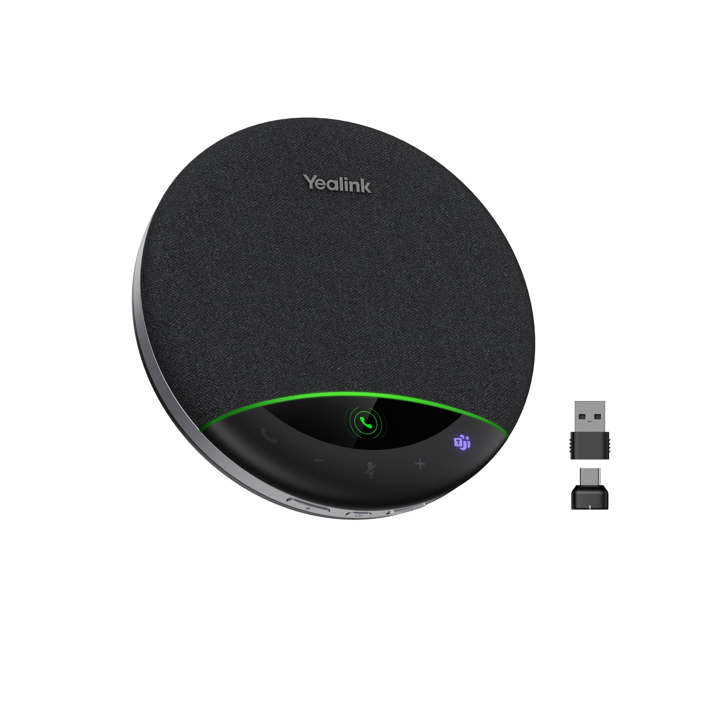 Yealink Speakerphone Bluetooth Portable, AI Microphone, 5m Voice Pickup, DaisyChain, LCD & BT Dongle - SP96 - USB-C A